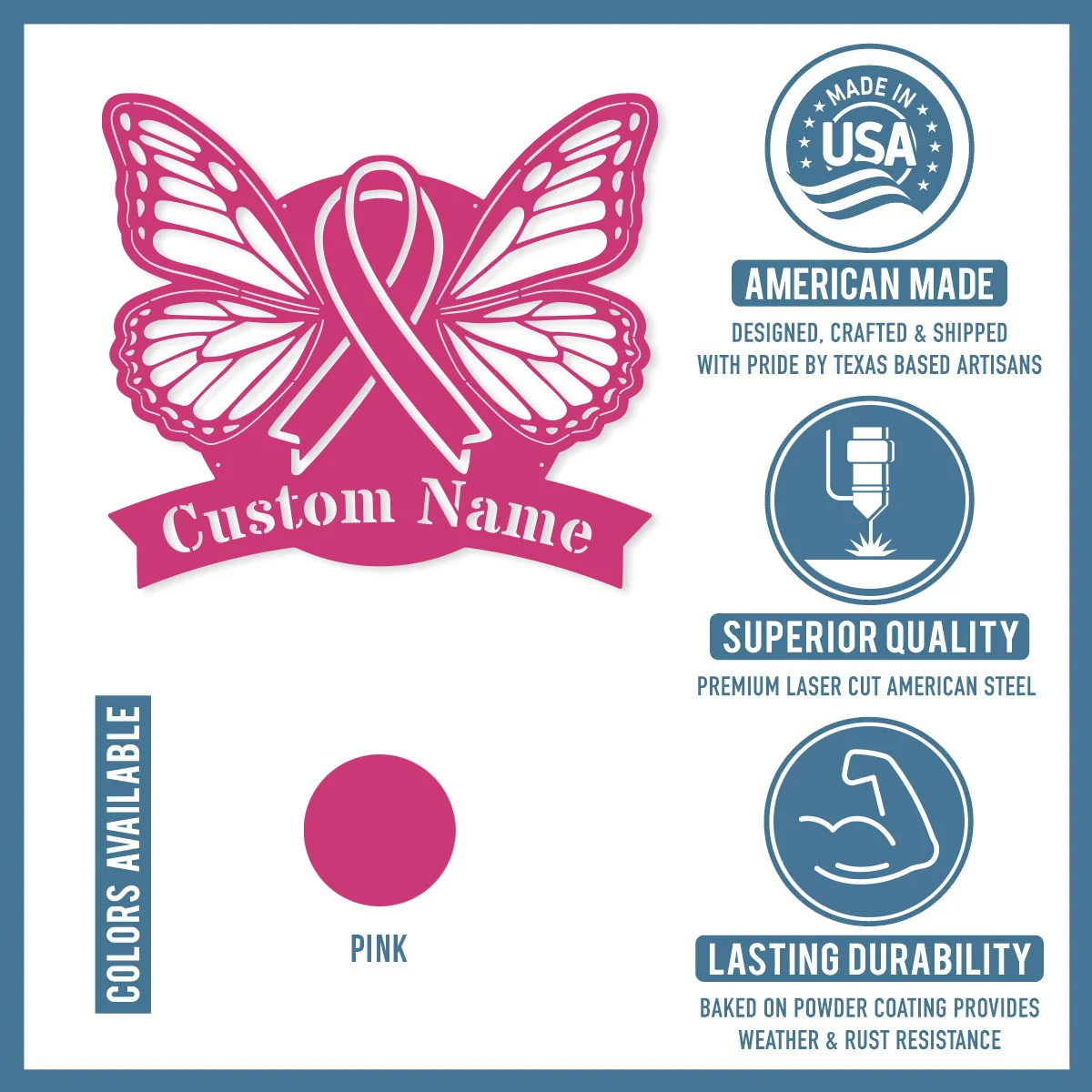 Breast Cancer Awareness Butterfly Monogram - Image 2