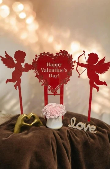 Cupids Heart Monogram Stake Set of 3 - Image 2
