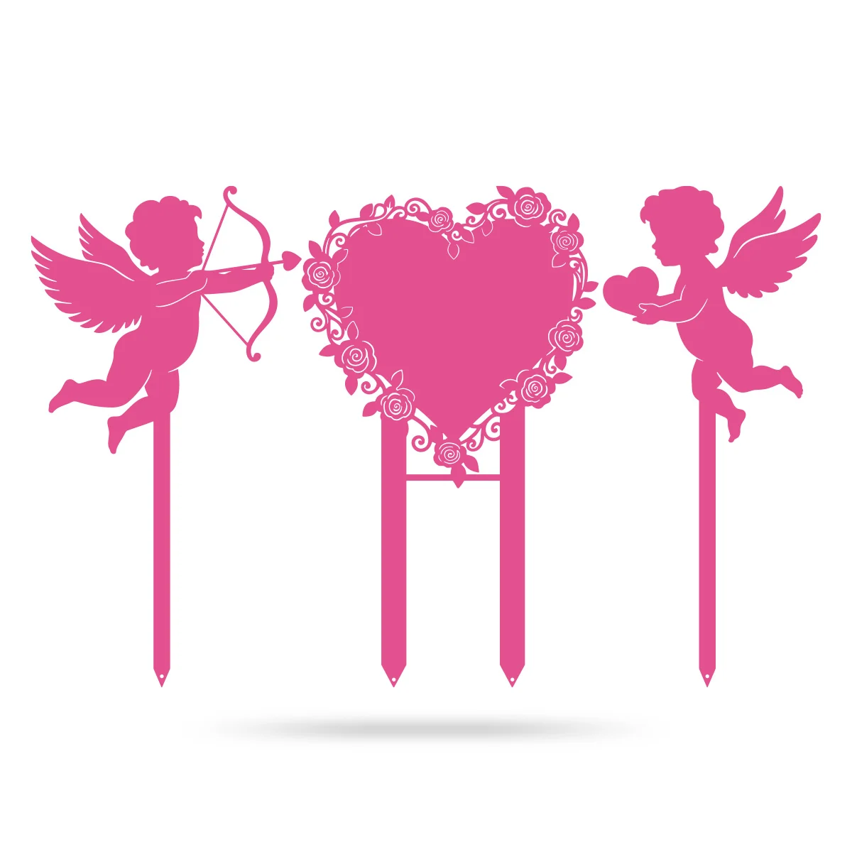 Cupids Heart Monogram Stake Set of 3 - Image 4