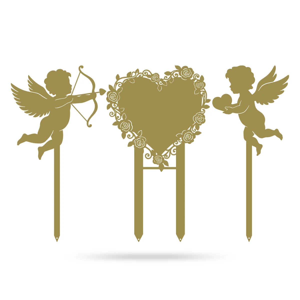 Cupids Heart Monogram Stake Set of 3 - Image 6