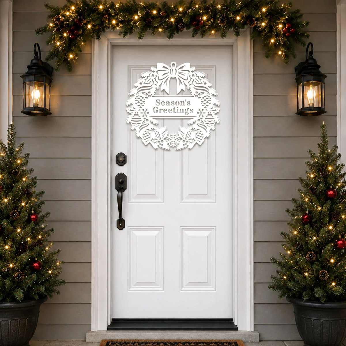 Elegant Classic Christmas Wreath Monogram (Pinecones) - Image 5
