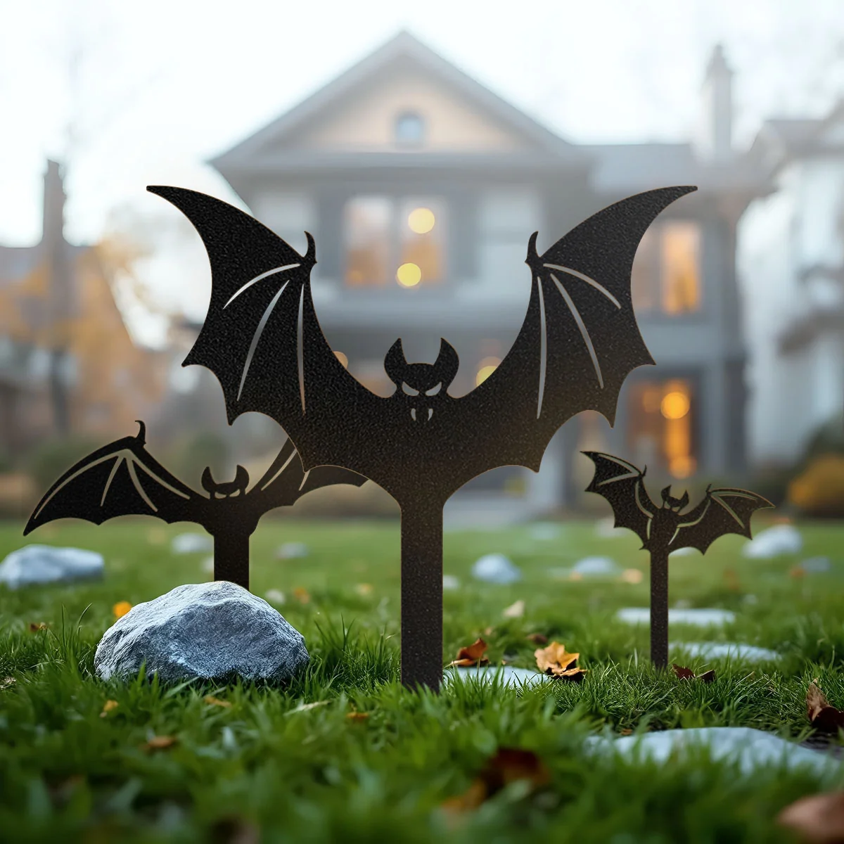 Garden Art - Bats & Dracula Halloween Garden Decor - Image 2