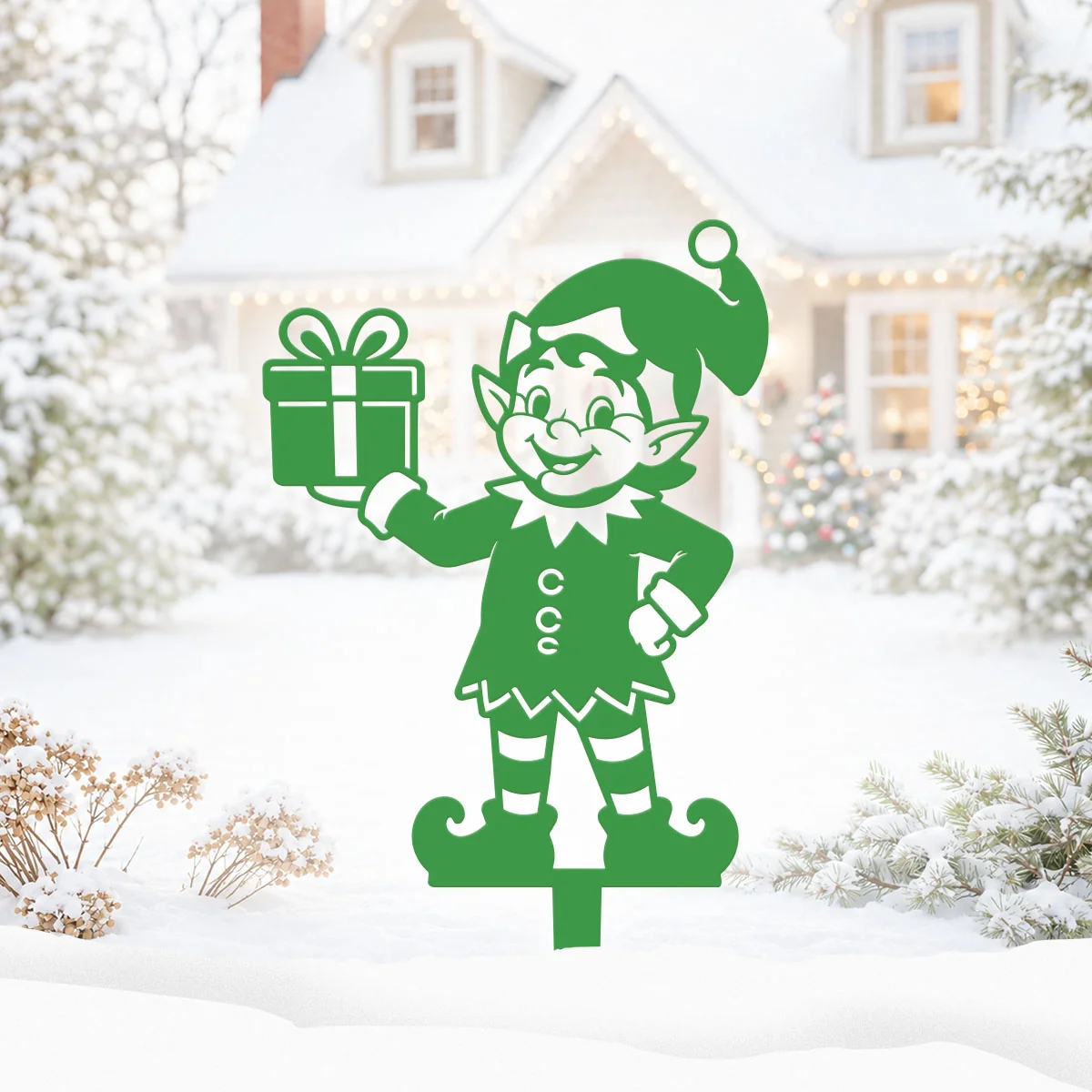 Garden Art - Santa's Workshop 3-Piece Metal Yard Stake Set | Christmas Outdoor Decor - Image 11