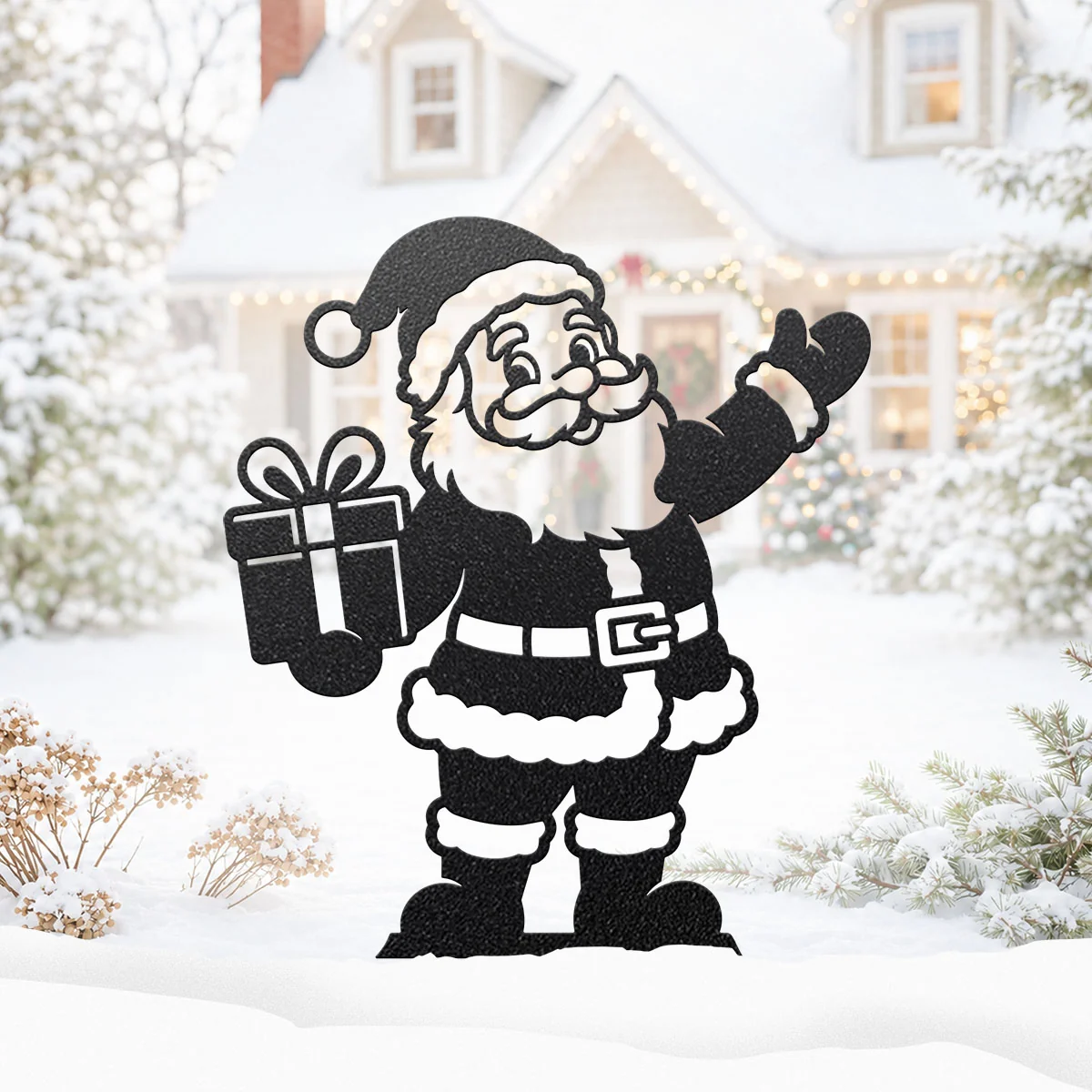 Garden Art - Santa's Workshop 3-Piece Metal Yard Stake Set | Christmas Outdoor Decor - Image 14