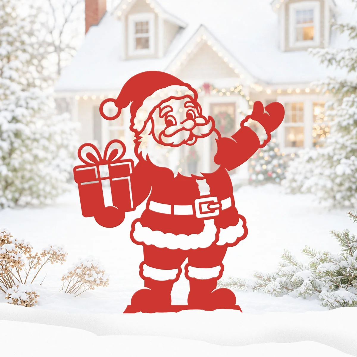 Garden Art - Santa's Workshop 3-Piece Metal Yard Stake Set | Christmas Outdoor Decor - Image 15