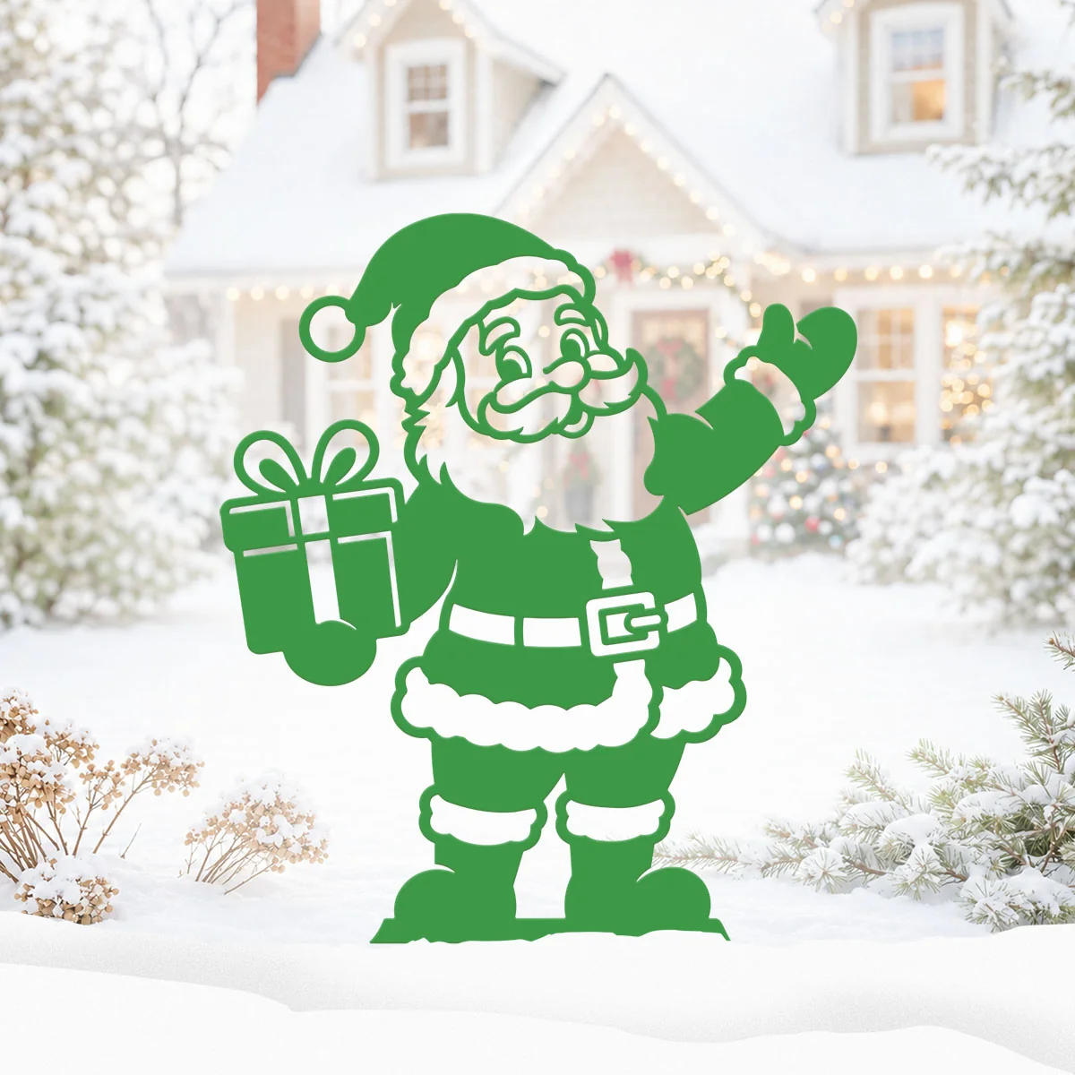 Garden Art - Santa's Workshop 3-Piece Metal Yard Stake Set | Christmas Outdoor Decor - Image 16