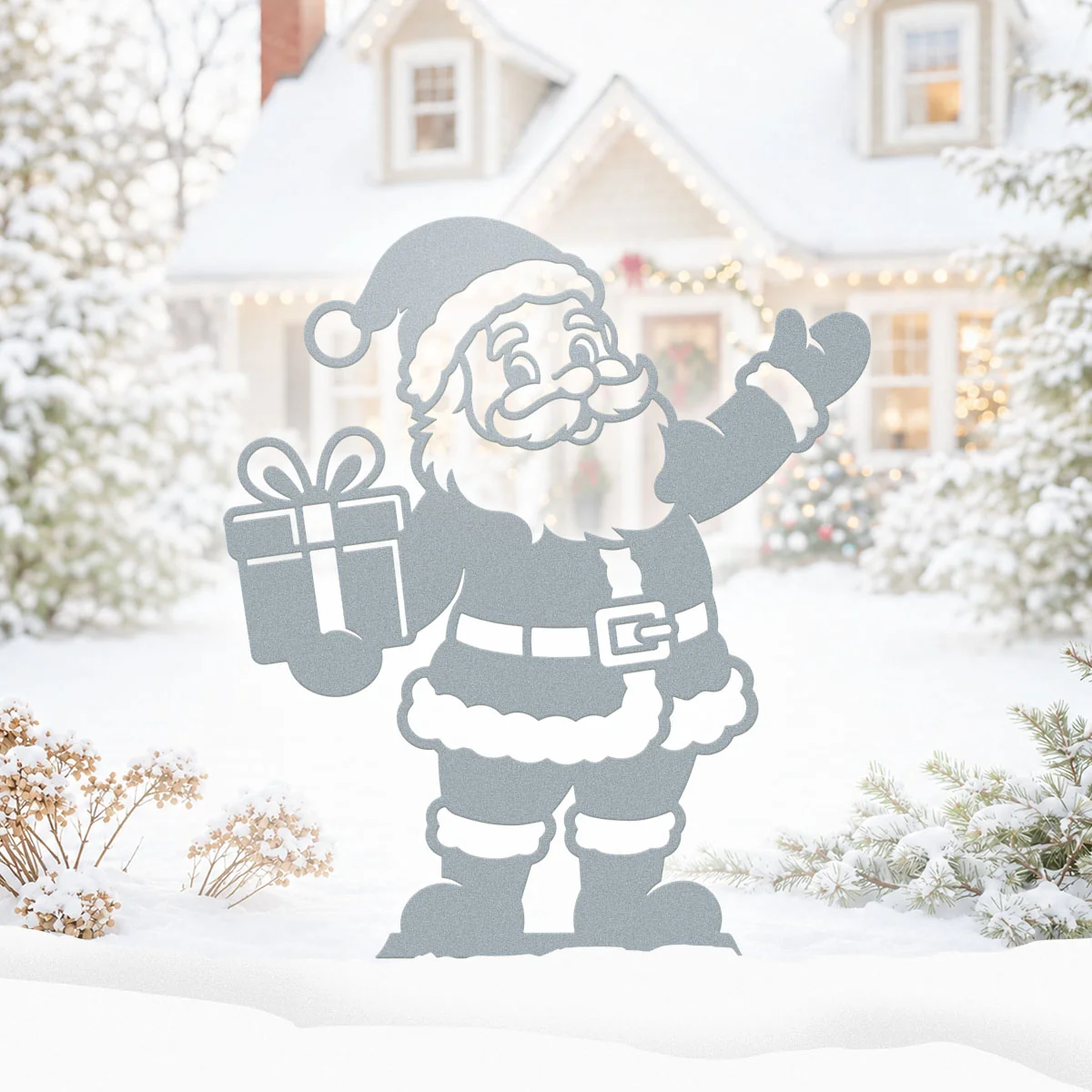 Garden Art - Santa's Workshop 3-Piece Metal Yard Stake Set | Christmas Outdoor Decor - Image 18