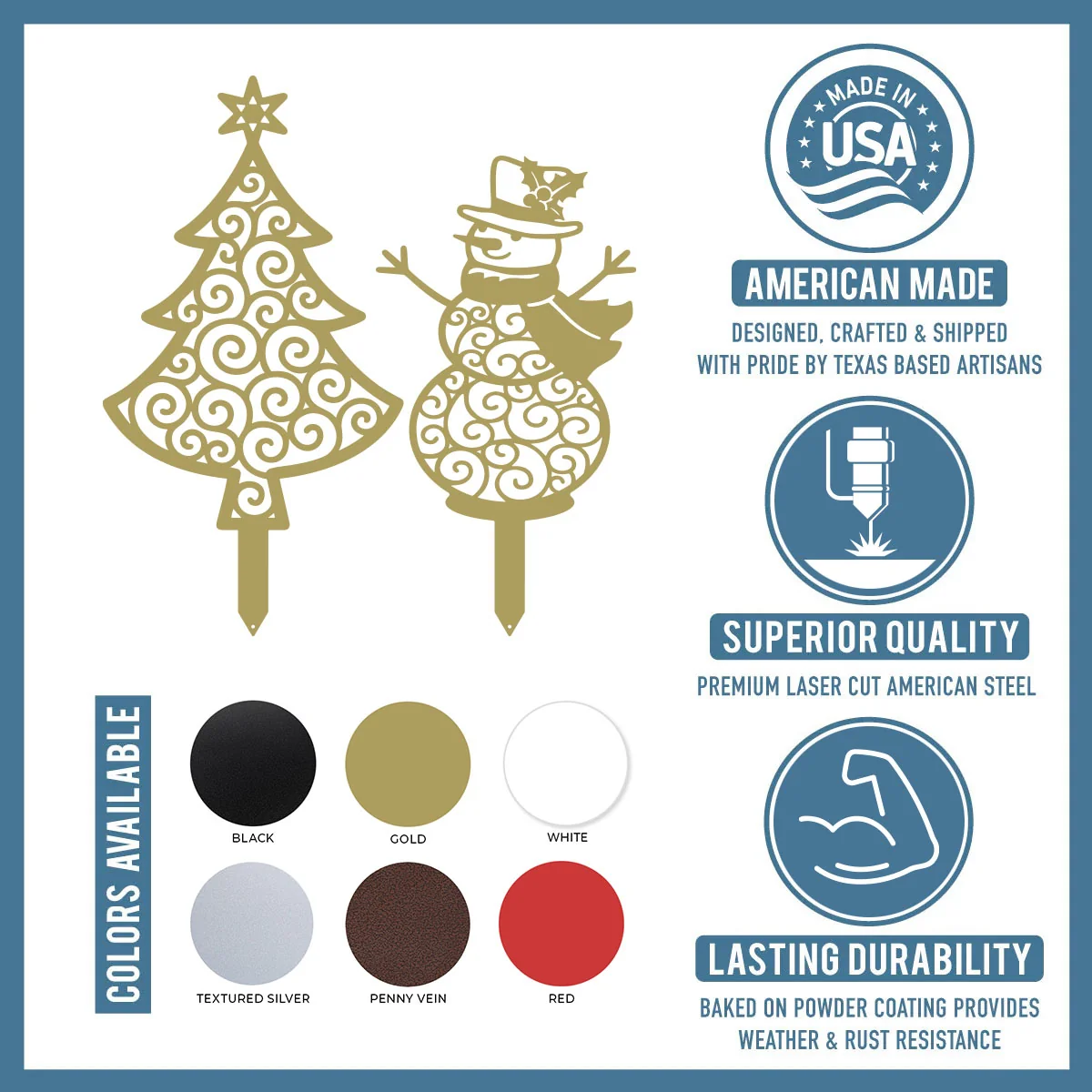 Happy Snowman Christmas Tree Garden Stake Set - Image 3