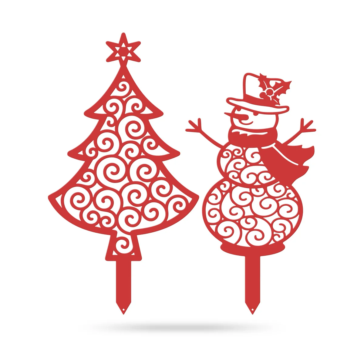 Happy Snowman Christmas Tree Garden Stake Set - Image 7
