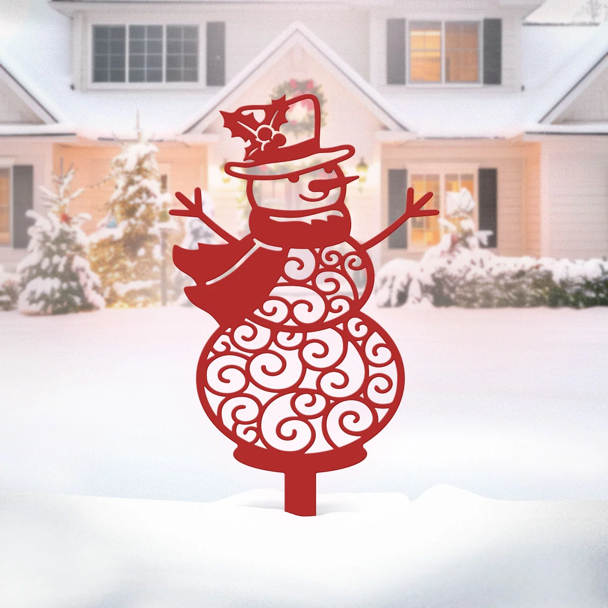 Happy Snowman Christmas Tree Garden Stake Set - Image 8