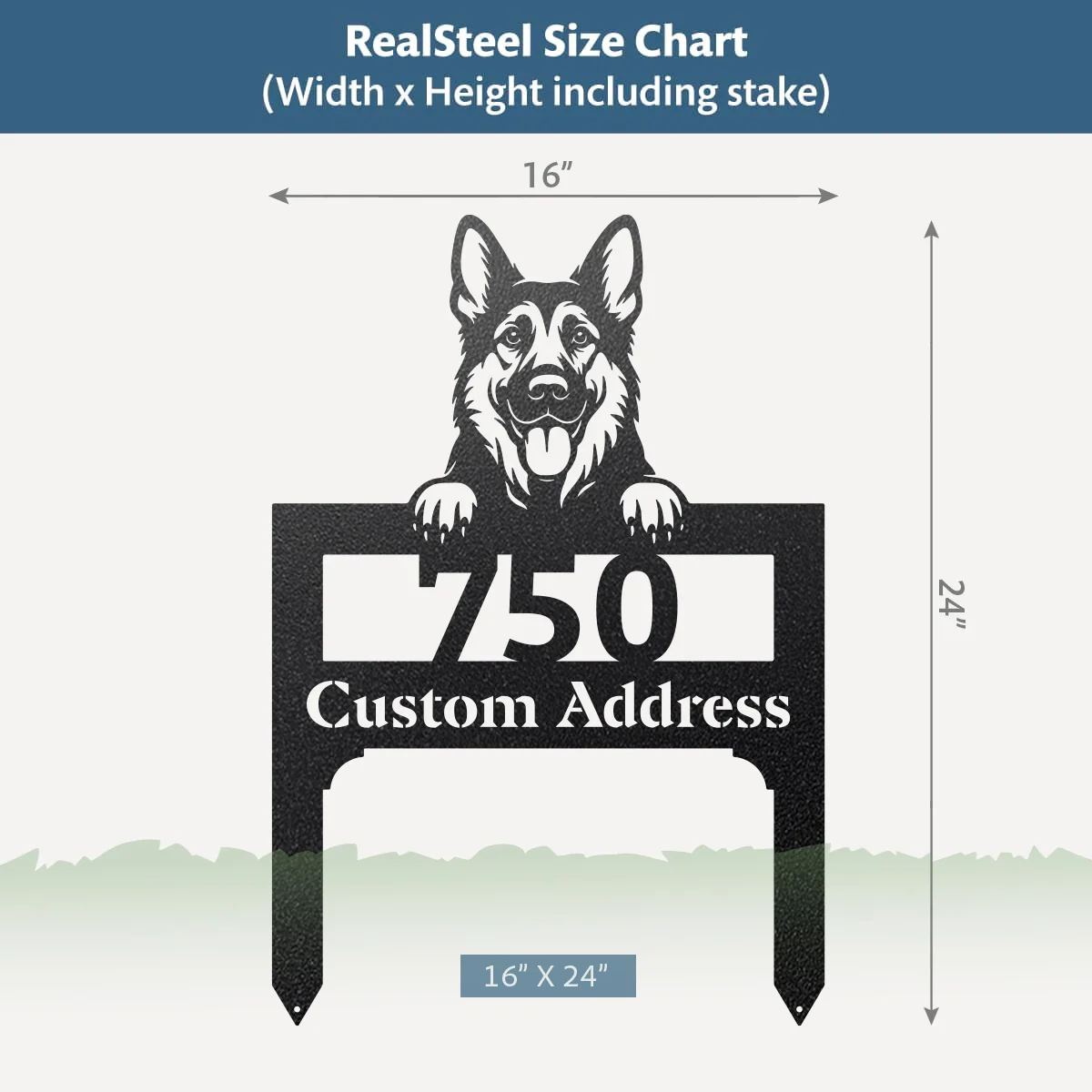 Lawn Address Dog Monogram Yard Stake - Image 8
