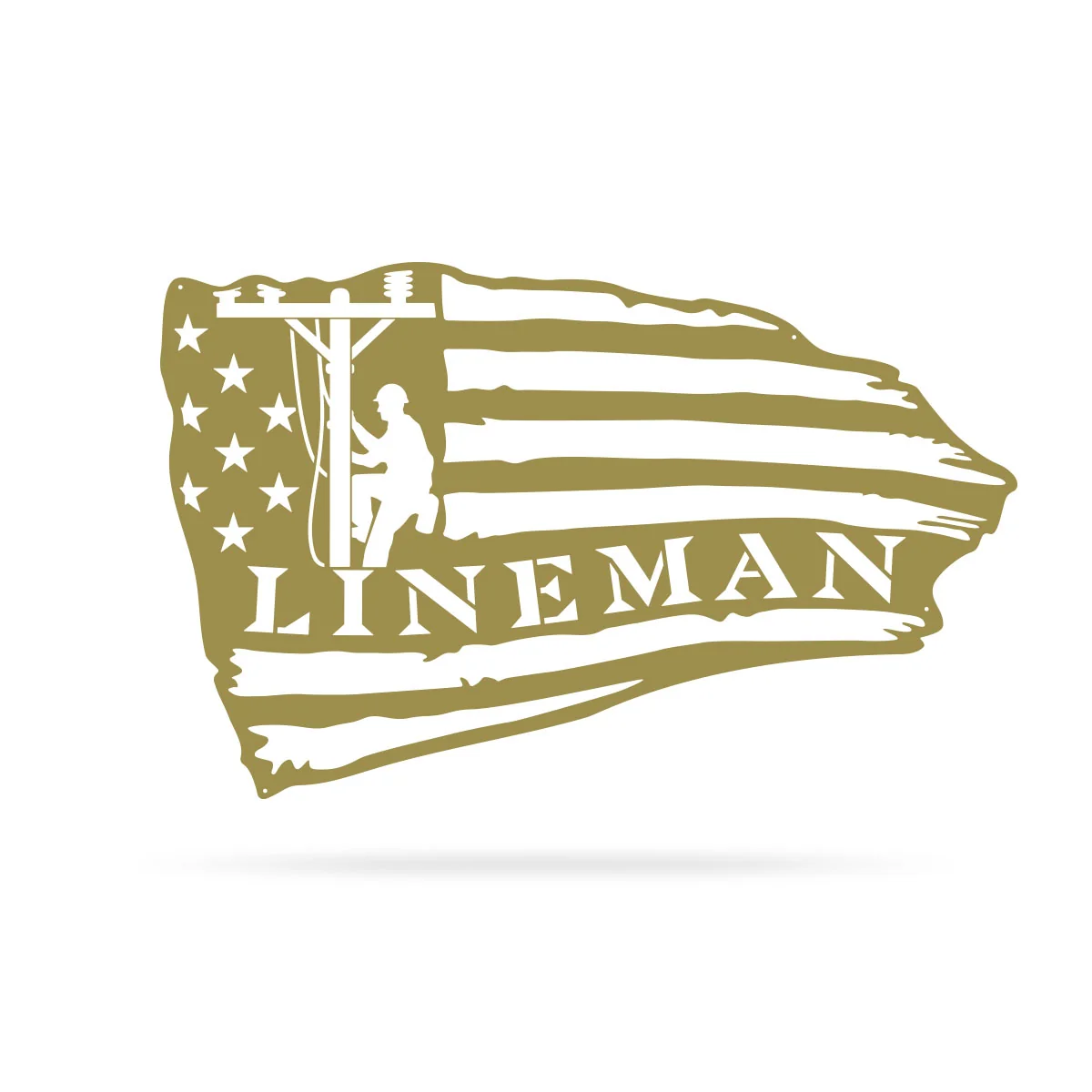 Lineman American Flag Steel Wall Art - Image 7