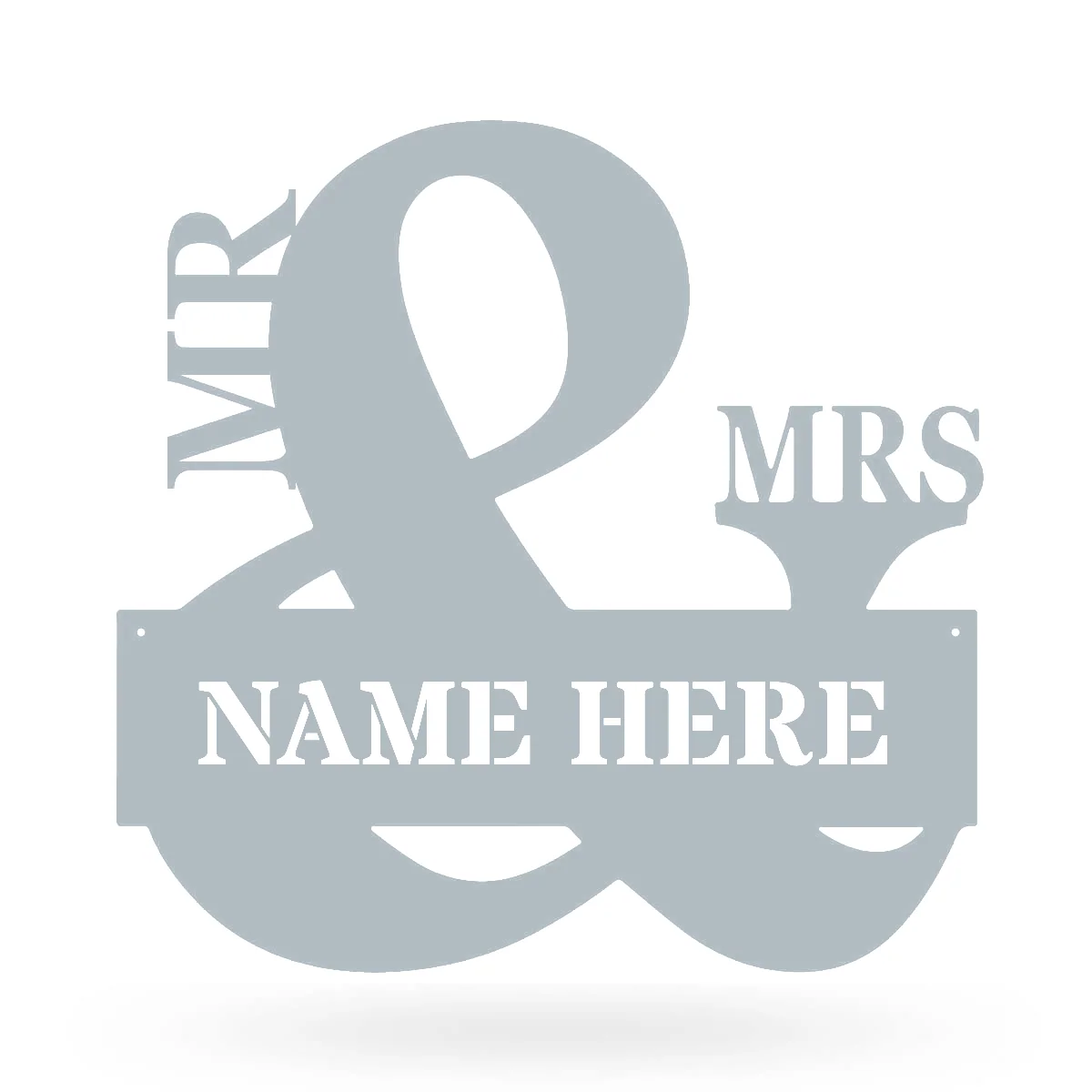 Mr & Mrs Monogram - Personalized Metal Name Sign - Custom Wedding Gift - Image 4