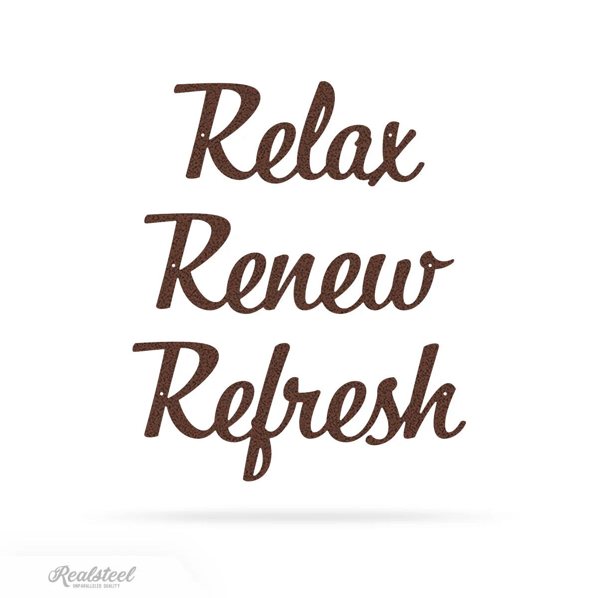 Relax Renew Refresh Metal Wall Art - Tranquil Bathroom Spa Décor - Image 4