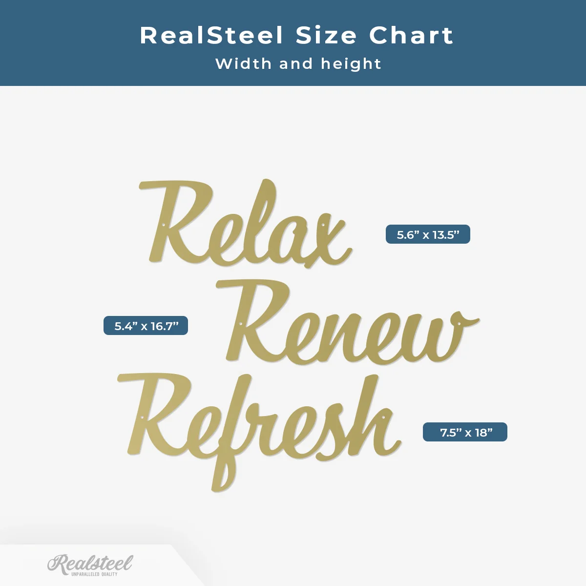 Relax Renew Refresh Metal Wall Art - Tranquil Bathroom Spa Décor - Image 8