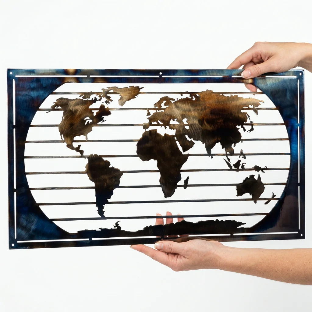 World Map Metal Wall Art